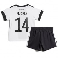 Nemecko Jamal Musiala #14 Domáci Detský futbalový dres MS 2022 Krátky Rukáv (+ trenírky)